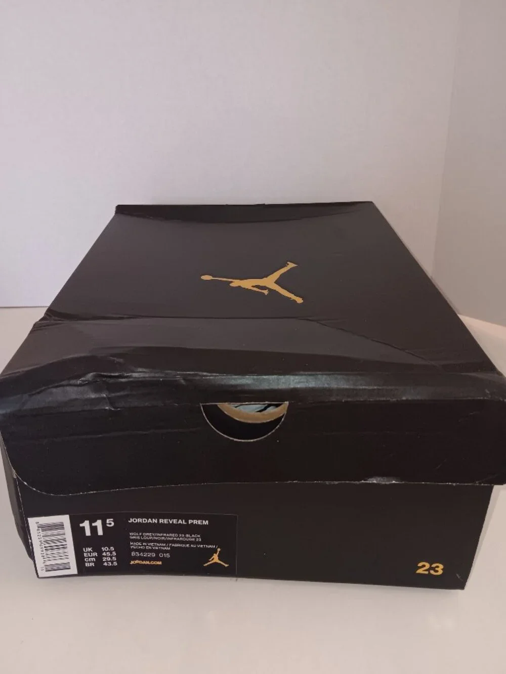 Jordan Reveal Premium Wolf Grey Infrared 23 Black 834229-015 Men's Size 11.5